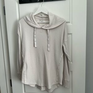 Abercrombie & Fitch Cream Waffle-Knit Hooded Pullover